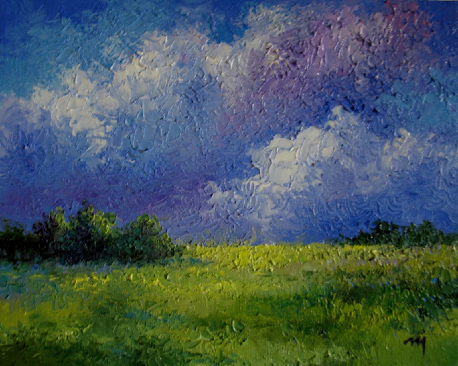 Nel's Everyday Painting Cloud Study, Palette Knife SOLD