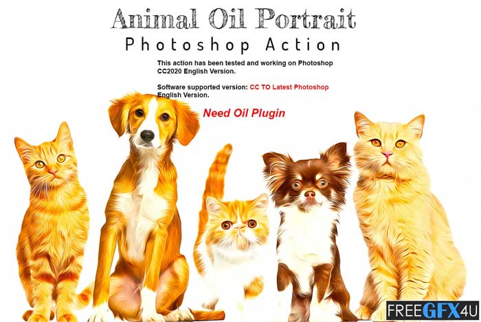 Animal Oil Portrait PS Action