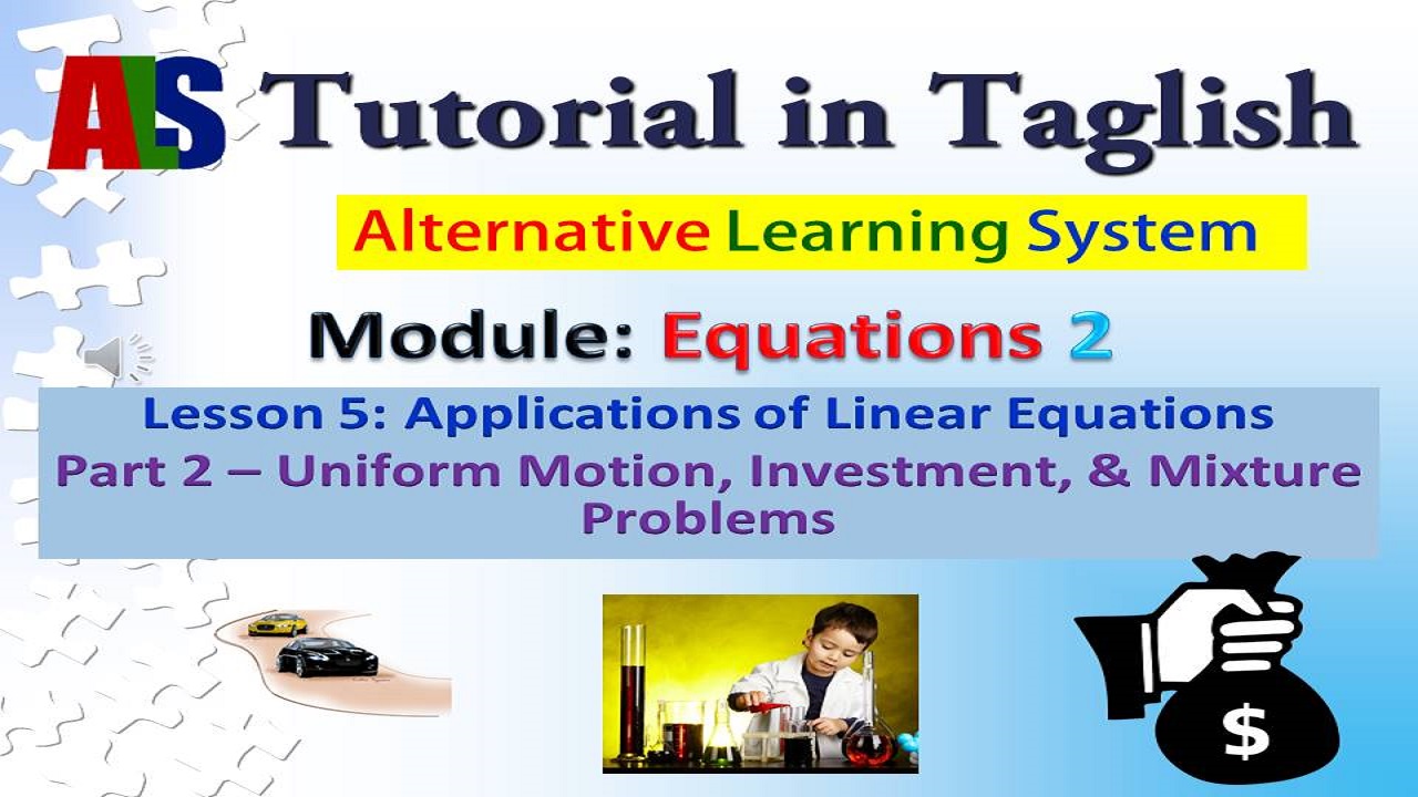 Mathematics Tutorial in Filipino Lesson 5a Applications of Linear