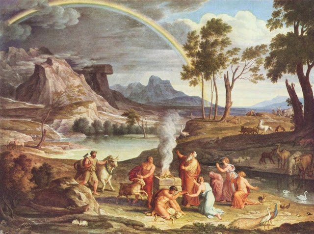 «Пейзаж с жертвоприношением Ноя», И. А. Кох, ок. 1803. Государственная галерея, Франкфурт-на-Майне