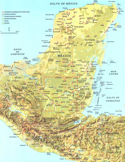 Карта важнейших центров майя классического периода. latinamericanstudies.org