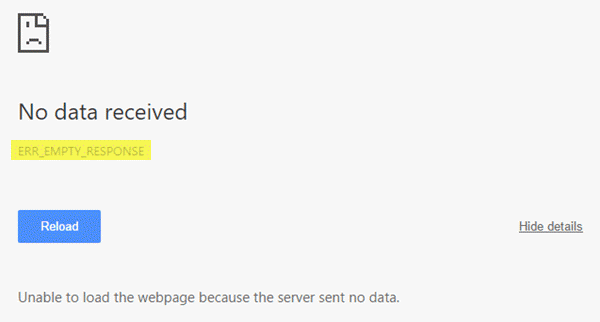 ERR_EMPTY_RESPONSE