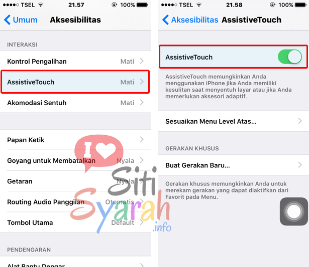 menampilkan home button di iPhone