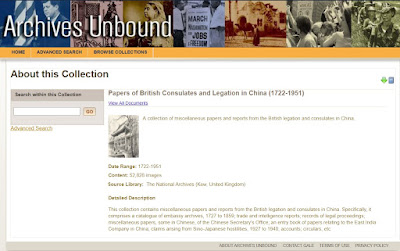 Papers of British Consulates and Legation in China (1722-1951) Papers of British Consulates and Legation in China (1722-1951)