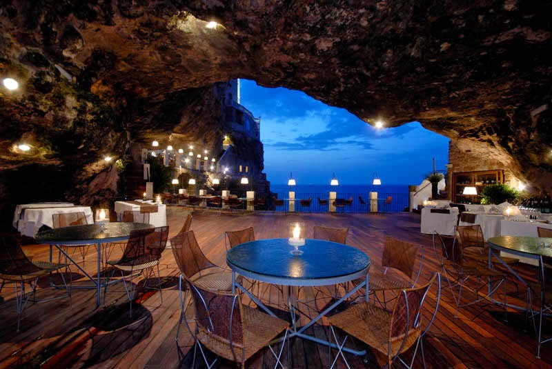 The Seaside Restaurant Inside a Cave in Italy