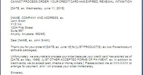 Credit Card Expired Letter