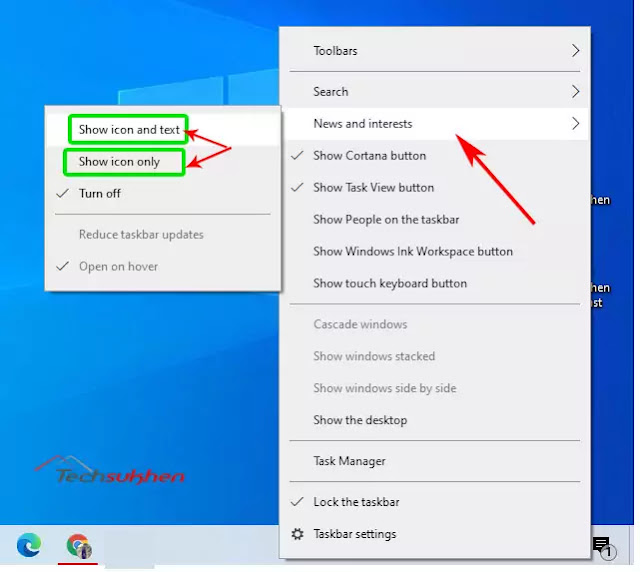 How to remove news and interests widget from windows 10 taskbar?