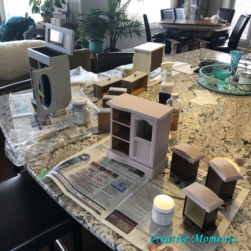 Grey & Faux Mercury Glass Jewelry Box