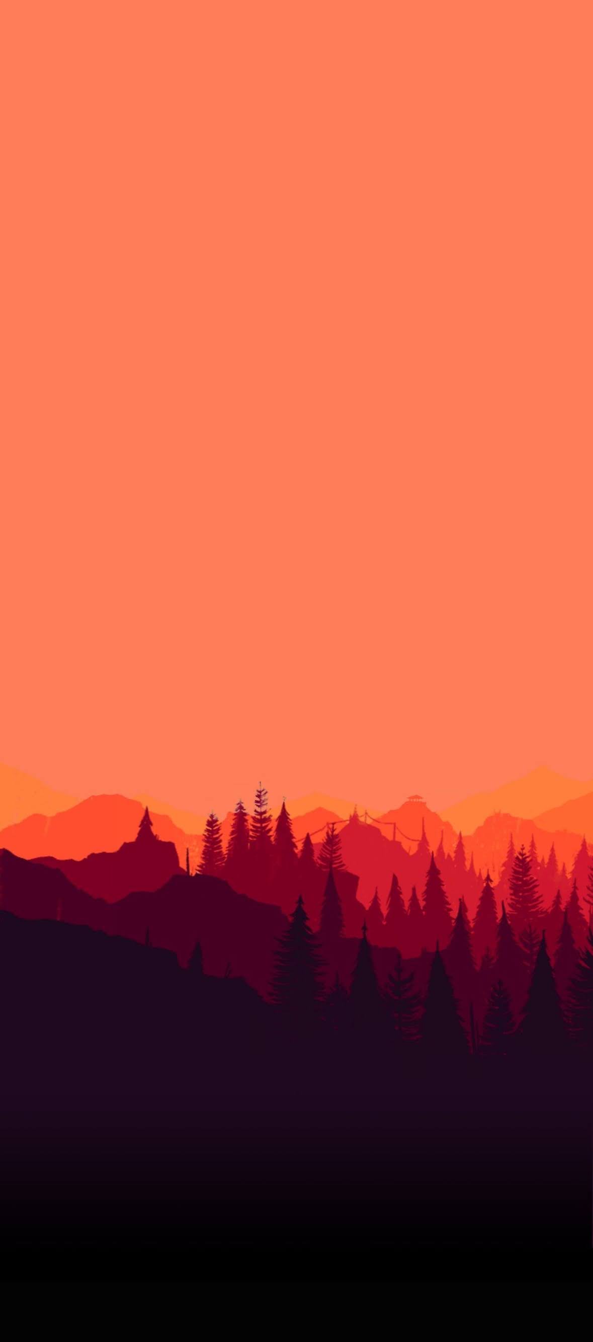 Sunset Abstract Grid Mountain Digital Art 4K