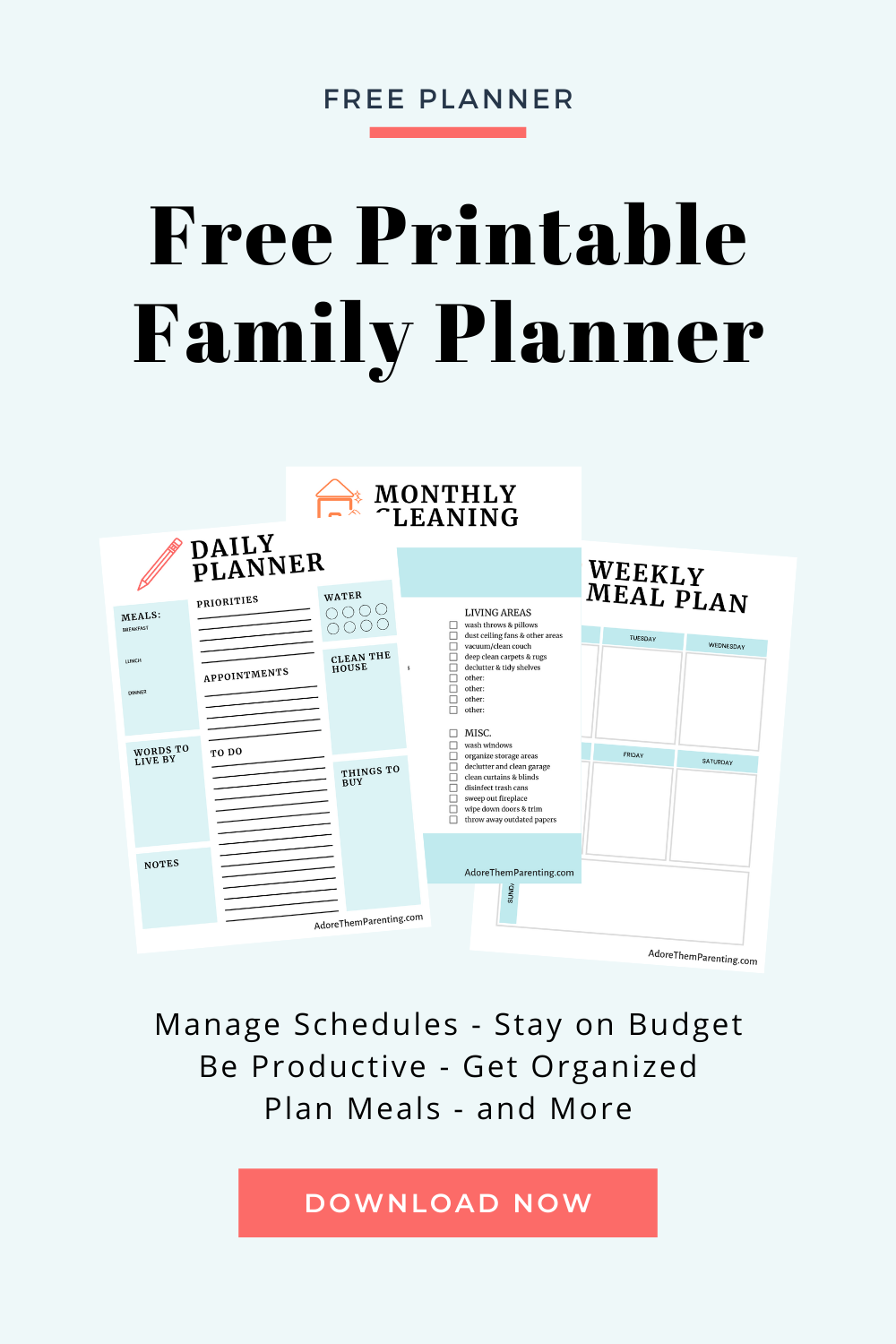 Free Printable Family Planner