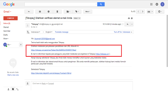Cara Verifikasi Email Tokopay Terbaru Juni 2017