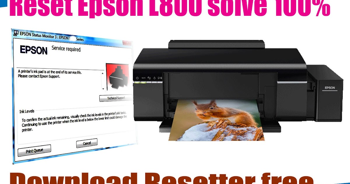Reset Epson L800 with Adjustment Program (Solve a printer's ink pad is