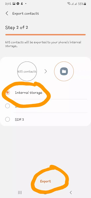 Select Internal storage