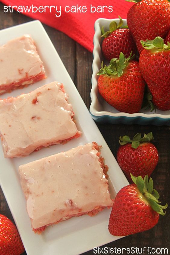 Strawberry Cake Bars Easy For Beginners