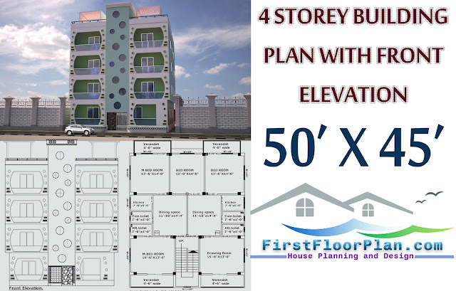 4 storey building plan with front elevation 4 storey building plan with front elevation