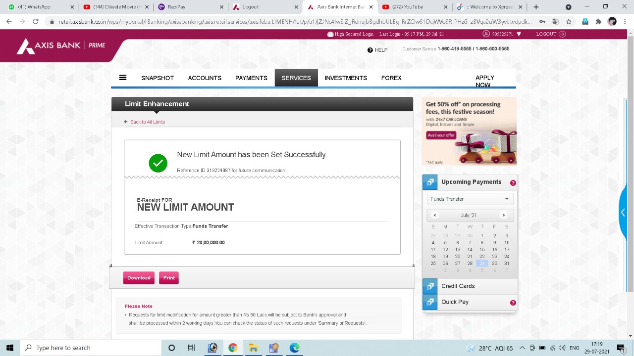 axis bank You have exceeded your daily transaction limit