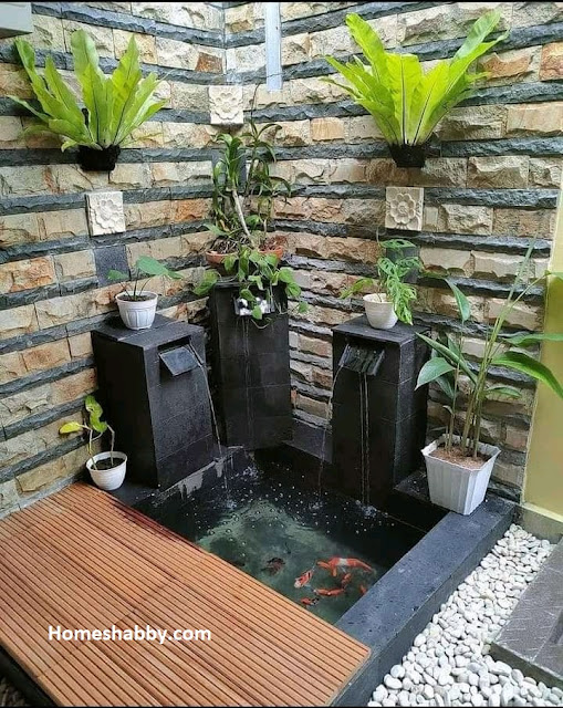 6 Desain Taman Sempit dengan Kolam Ikan Untuk Santai Estetik dan Cantik