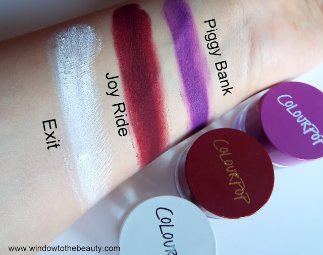 Colourpop Piggy Bank and Joy Ride swatches and review