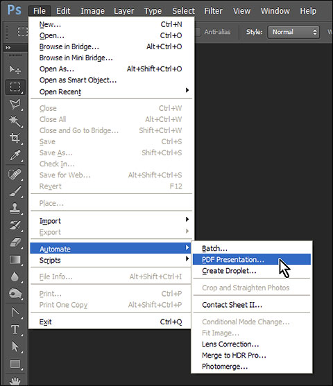 how to make pdf presentation in photoshop