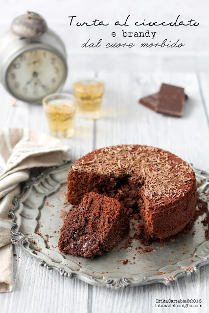 Torta al cioccolato e brandy, dal cuore morbido