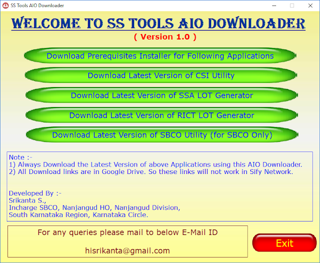 SS Tools AIO (CSI Utility, SSA LOT, RICT LOT and SBCO Utility