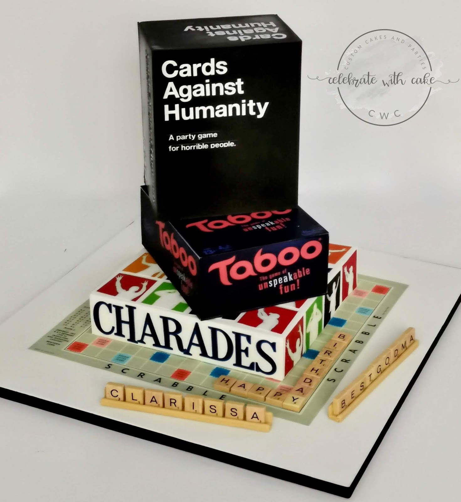 Celebrate with Cake! Board Game 3 tiered Cake