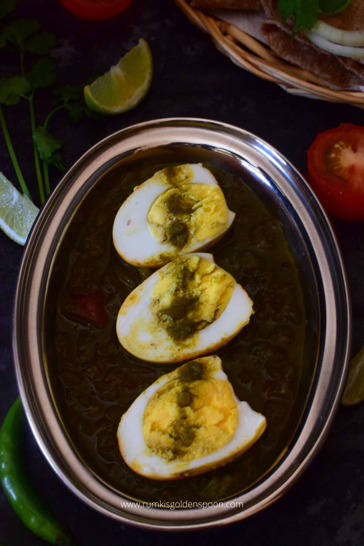 Coriander egg curry, Dhaniya anda curry, egg curry with coriander leaves, hariyali egg curry, hariyali anda curry, egg curry recipe, anda curry, anda curry recipe, recipe for anda curry, egg curry for rice, egg curry for chapathi, south indian egg curry recipe, egg curry recipe for rice, egg curry recipe easy, indian egg curry, indian egg curry recipe, north indian egg curry recipe, egg curry indian style, best indian egg curry recipe, how to make egg curry, Rumki's Golden Spoon
