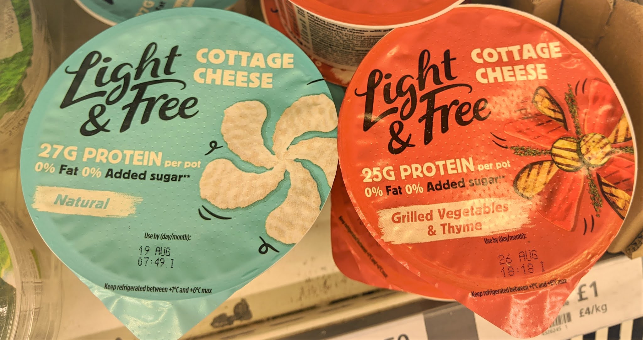 Light & Free Plain and Grilled Vegetables & Thyme Cottage Cheese