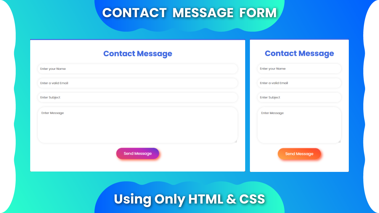 Contact Message Form Using Only HTML & CSS