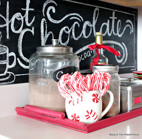 use thrift store items to create a cozy hot drink station
