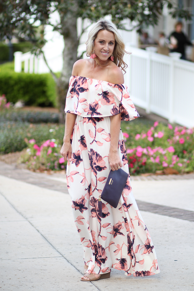 Two Peas in a Blog Floral Maxi Dress that can go day to night