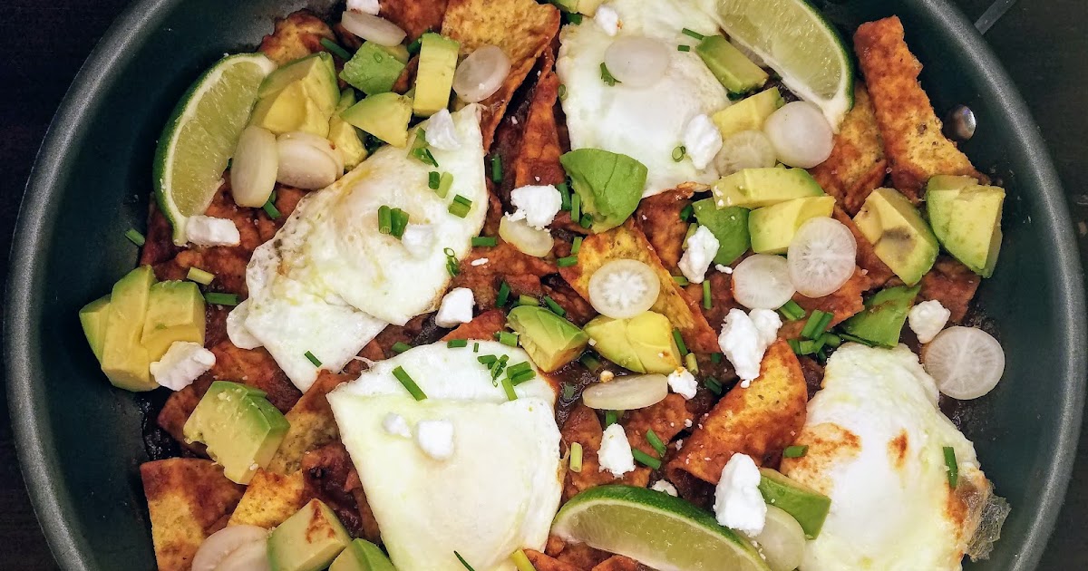 Chilaquiles with Ancho Chili Enchilada Sauce