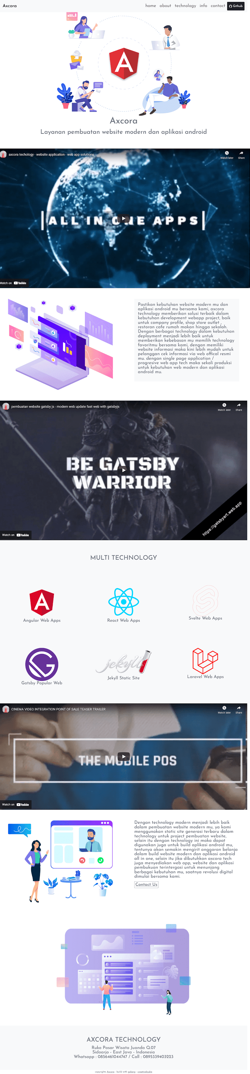 Golang website template landing page themes free download + source code