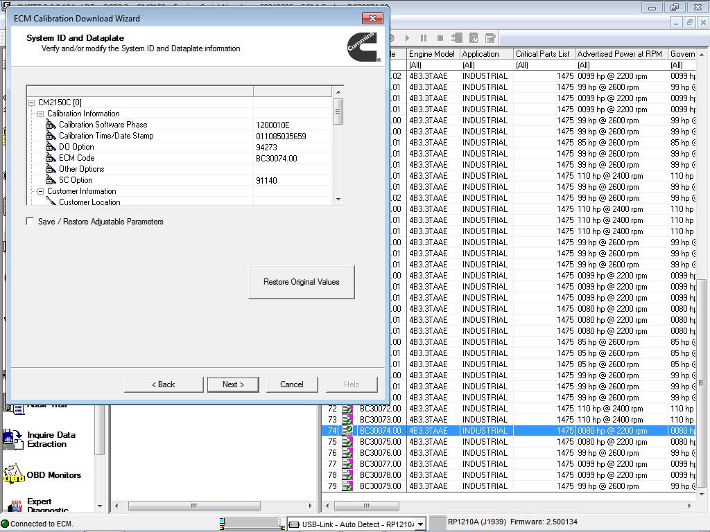 Calibration Selection on Cummins INSITE Software (CUMMINS Engines) Blog.Teknisi