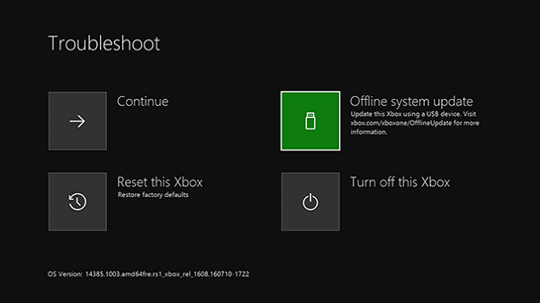 Aggiorna la modalità offline di Xbox One