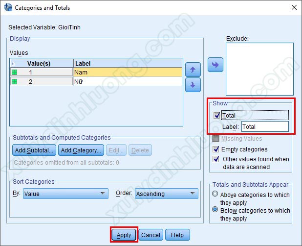Chạy bảng kết hợp Custom Table trong SPSS