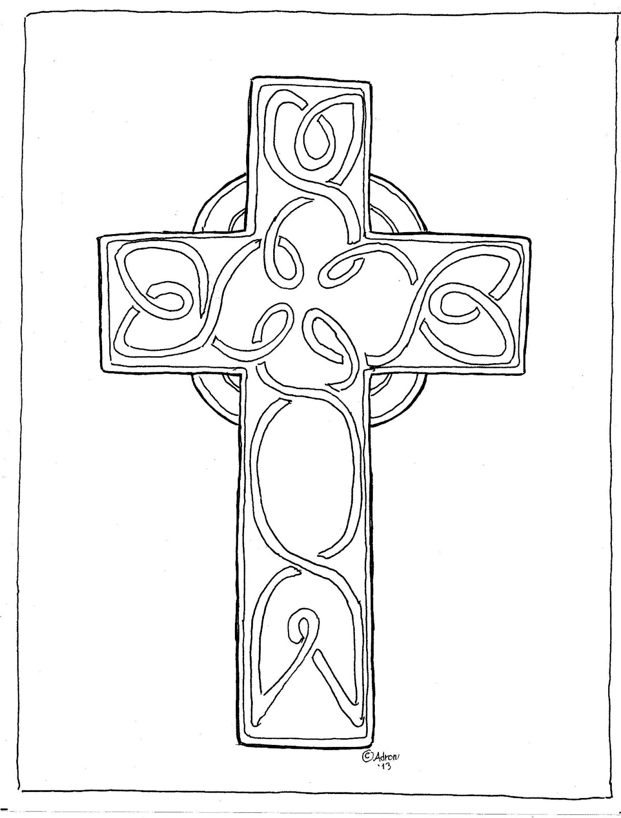 Coloring Pages for Kids by Mr. Adron Print and Color Saint Patrick's Cross
