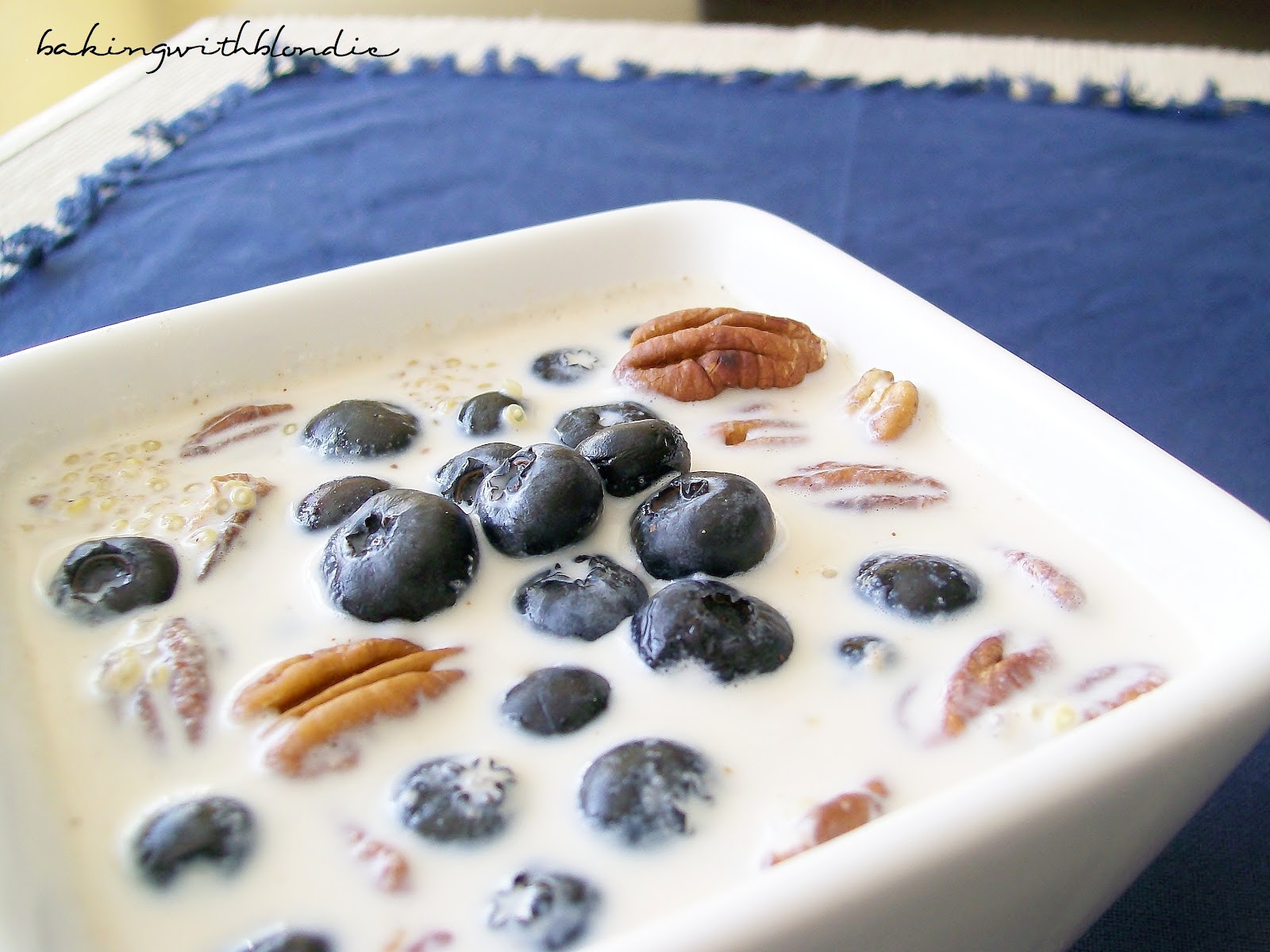 Quinoa Breakfast Delight with Pecans and Blueberries