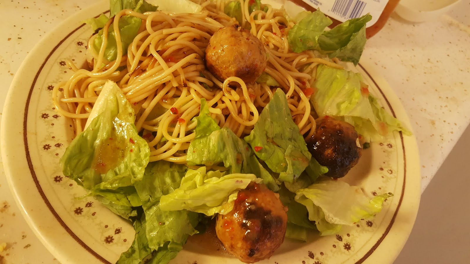Capricious Cooking Choices Spaghetti and Meatball Salad