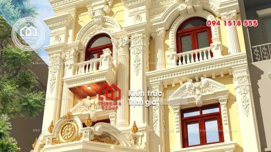 Thiết kế nhà phố 8m mặt tiền phong cách tân cổ điển đẹp nhất - Mã số NP1331 - Ảnh 1