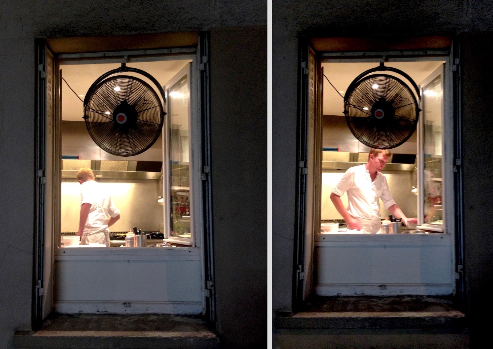 Focus On Paris Cook in a window