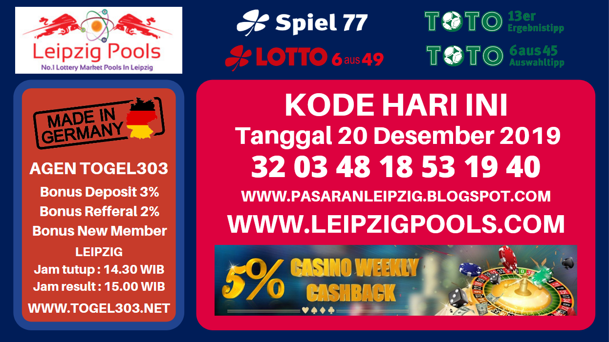 Togel Leipzig Jumat 20 Desember 2019 Pasaran Togel Leipzig