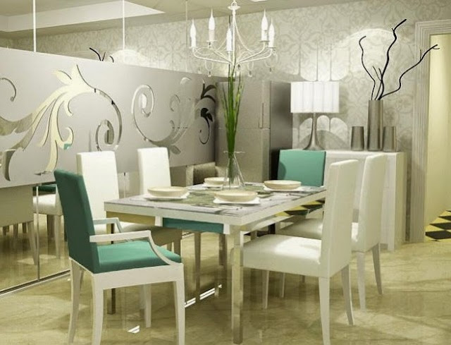 Luxury White Dining Room