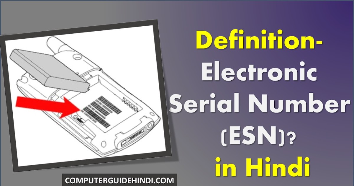 Electronic Serial Number (ESN) क्या है? Computerguidehindi India's