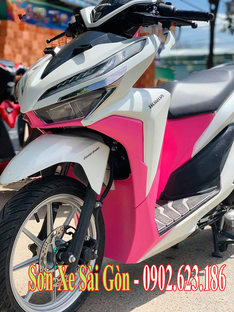 Sơn nhựa nhám xe Honda Vario màu hồng cực đẹp - Sơn Xe Sài Gòn