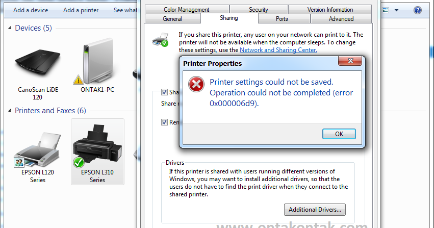Cara Mengatasi Printer Tidak Bisa di Sharing Error 0X000006d9 - Bang Ontak