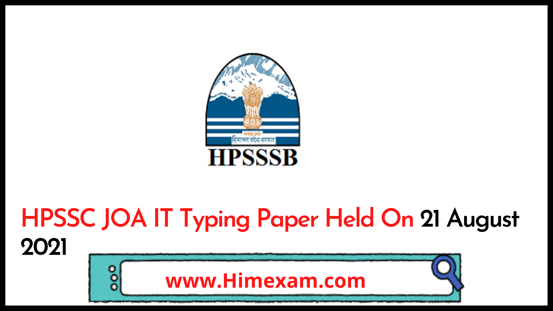 HPSSC JOA IT Typing Paper Held On 21 August 2021 HPSSC JOA IT Typing Paper Held On 21 August 2021