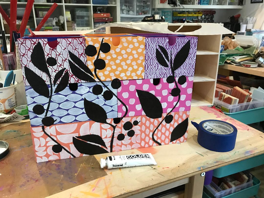 StencilGirl Talk IKEA HACK Mod Studio Organizer using StencilGirl