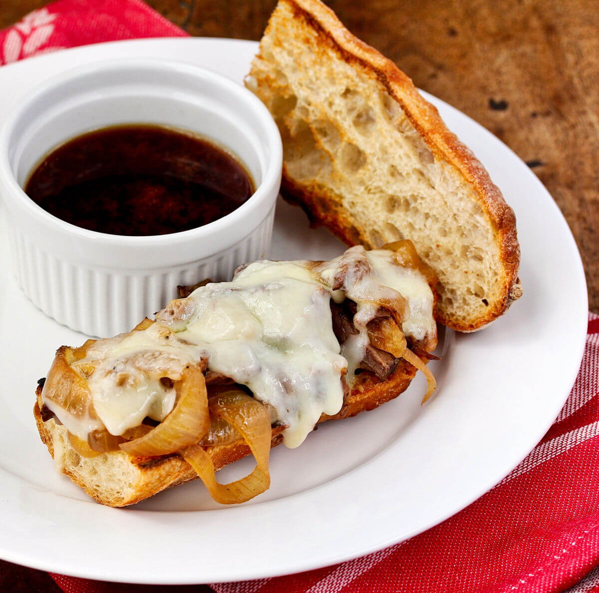 French Dip Sandwich au Jus made in the Slow Cooker Karen's Kitchen