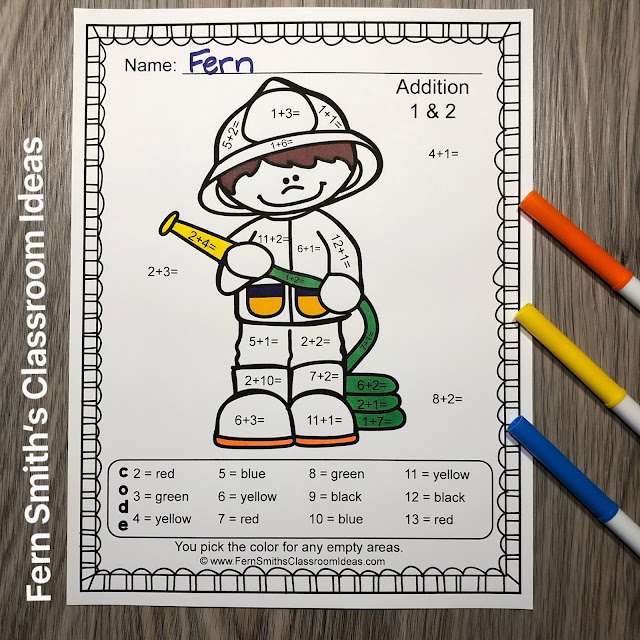 Click Here to Download This Community Helpers Career Themed Color By Number Addition and Subtraction Resource Bundle For Your Class Today!